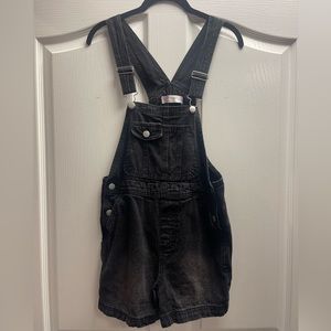 Womens black shorts overalls